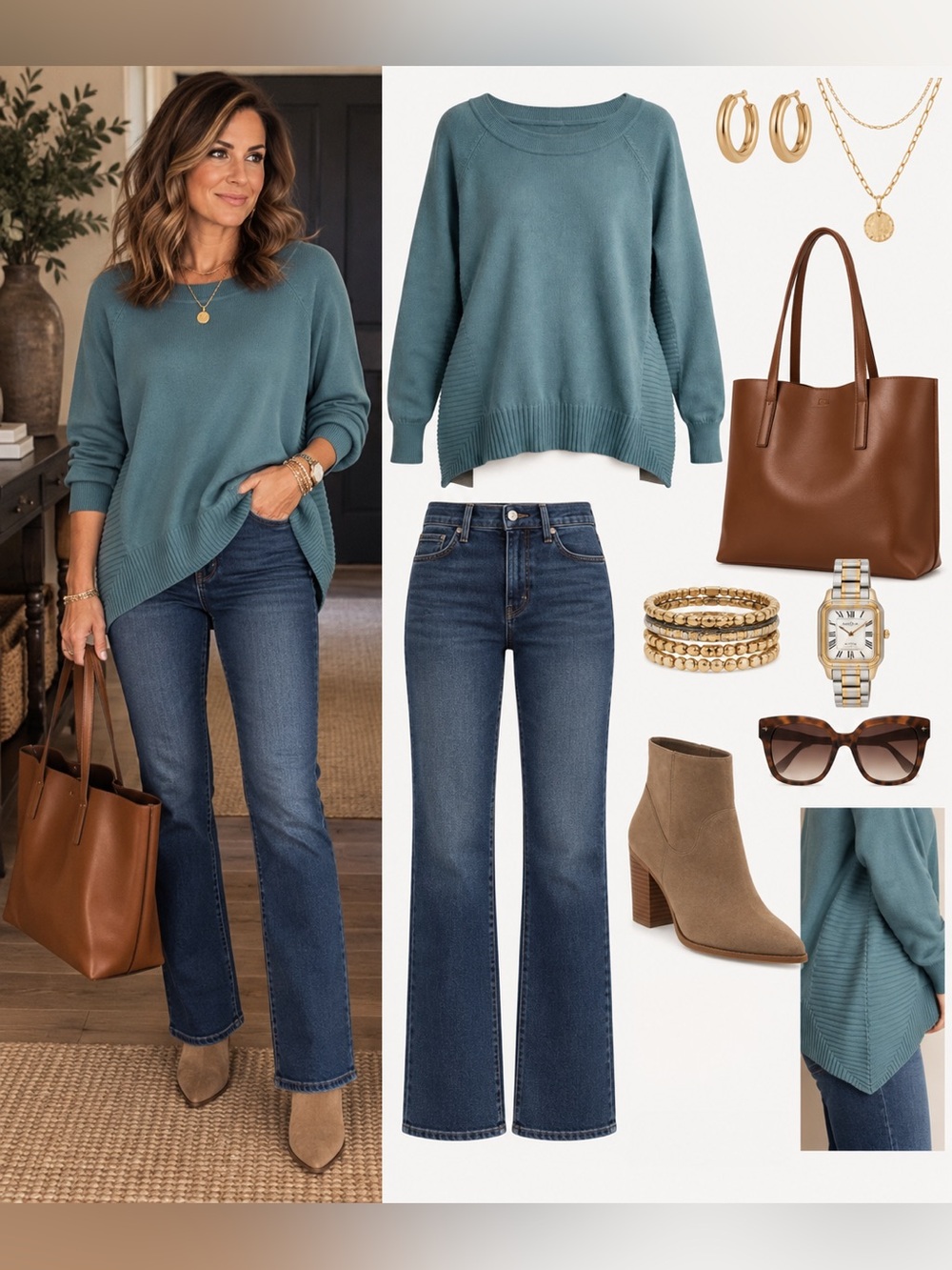 New LANE BRYANT Caribbean Blue Soft Stretch Crew Neck Pullover Sweater Sz 18/20